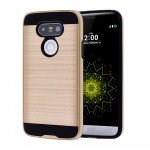 Wholesale LG G5 Iron Shield Hybrid Case (Champagne Gold)